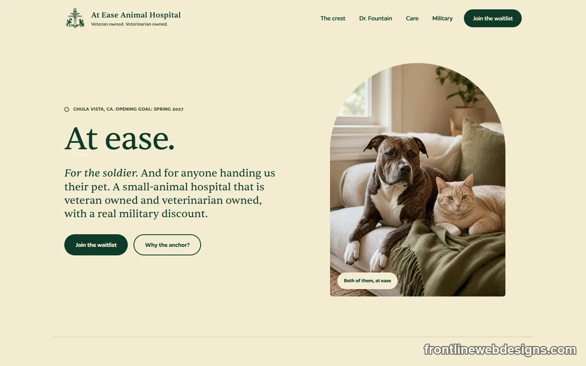 At Ease Animal Hospital website