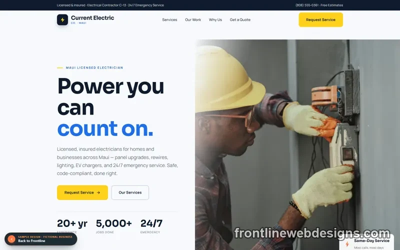 Current Electric Co. sample website