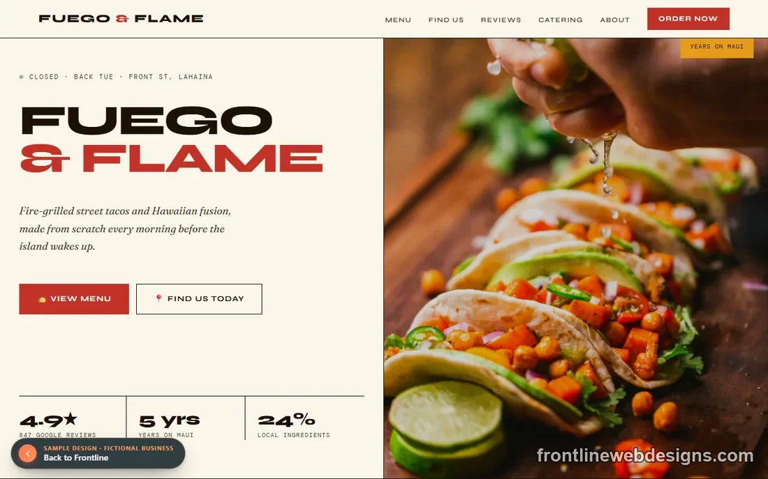 Fuego & Flame sample website