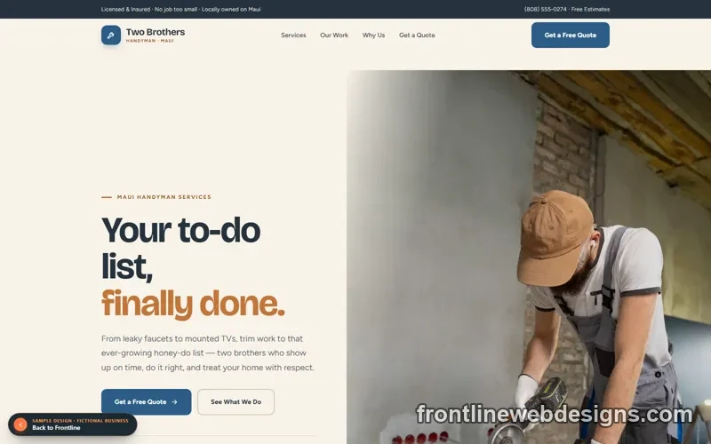 Two Brothers Handyman sample website