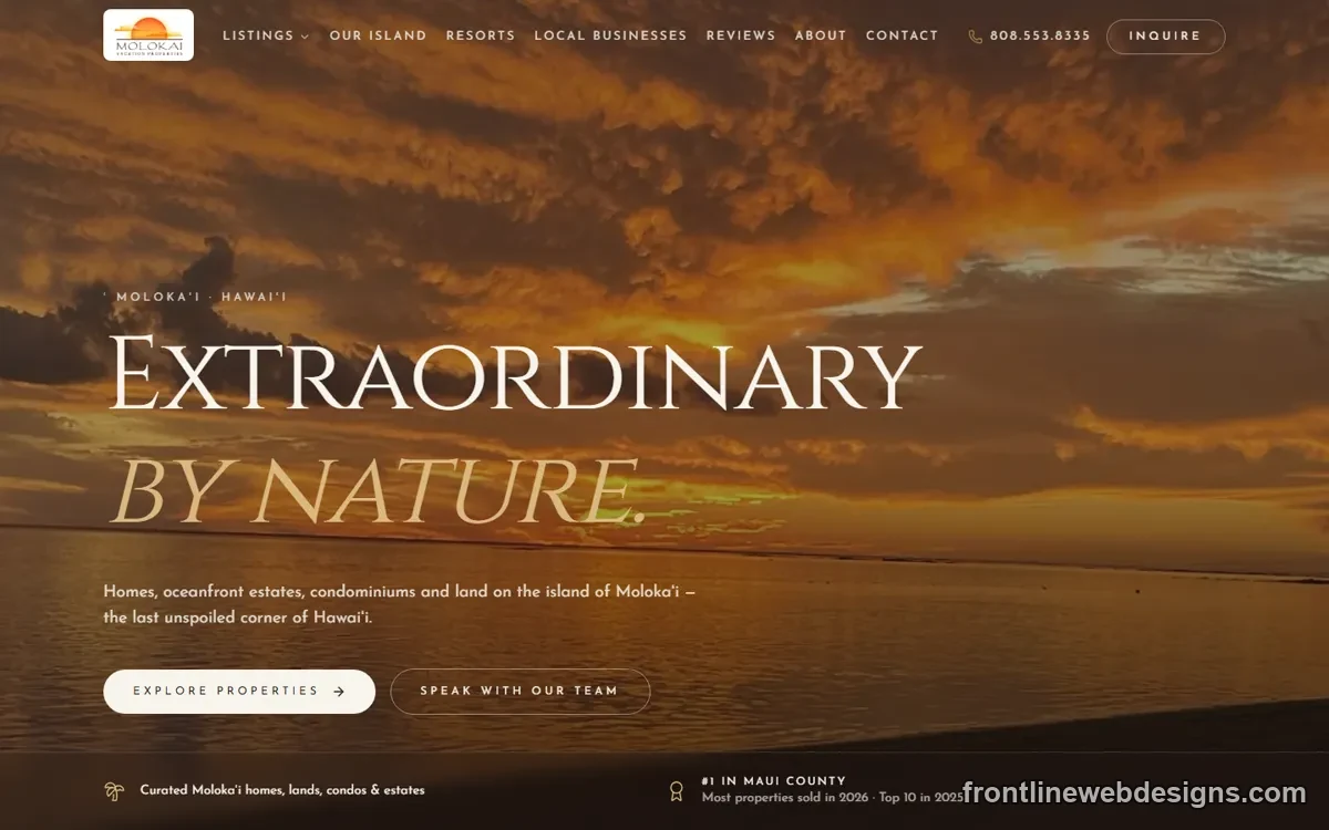 Real Estate on Molokai website
