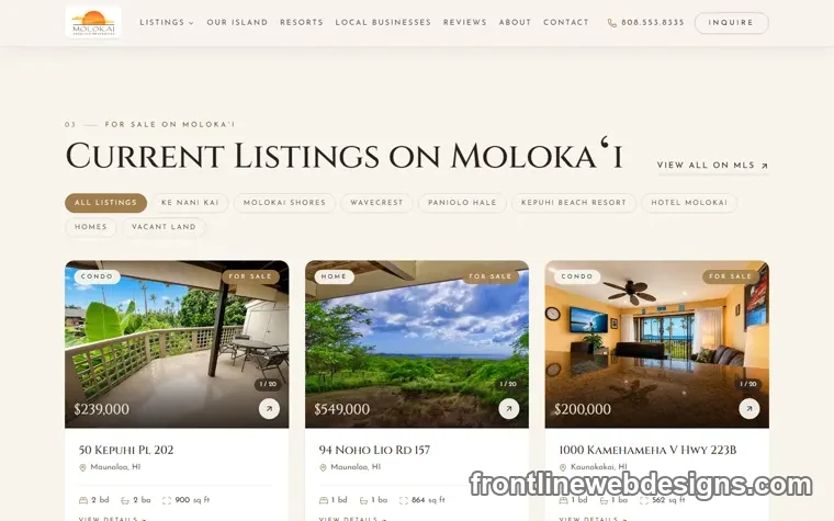 Property listings with MLS search
