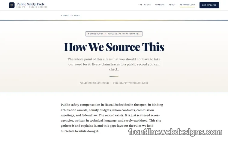 The How We Source This page, setting out the rules the site holds itself to